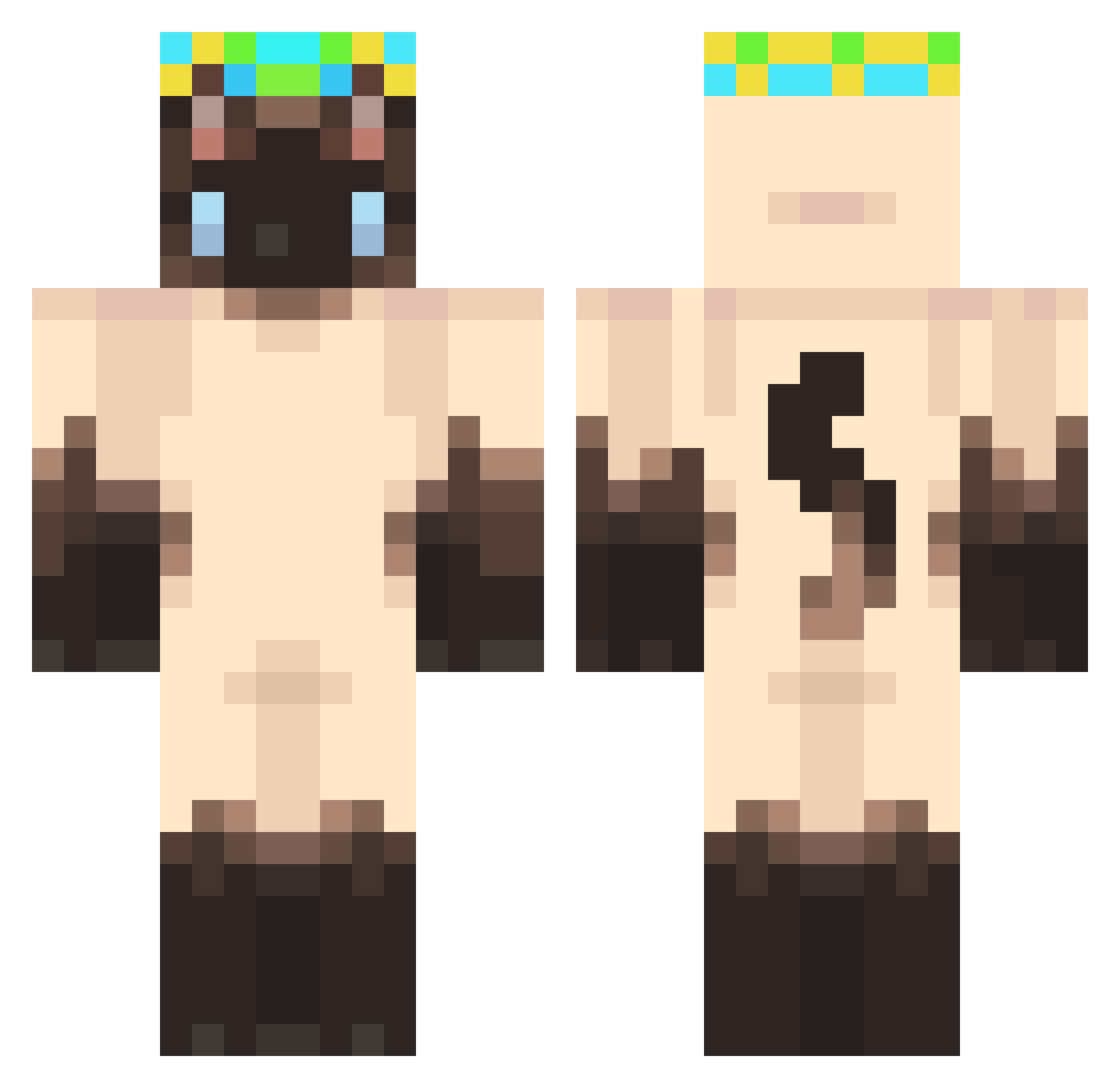Sir_Meowsich Minecraft skin, front and back view