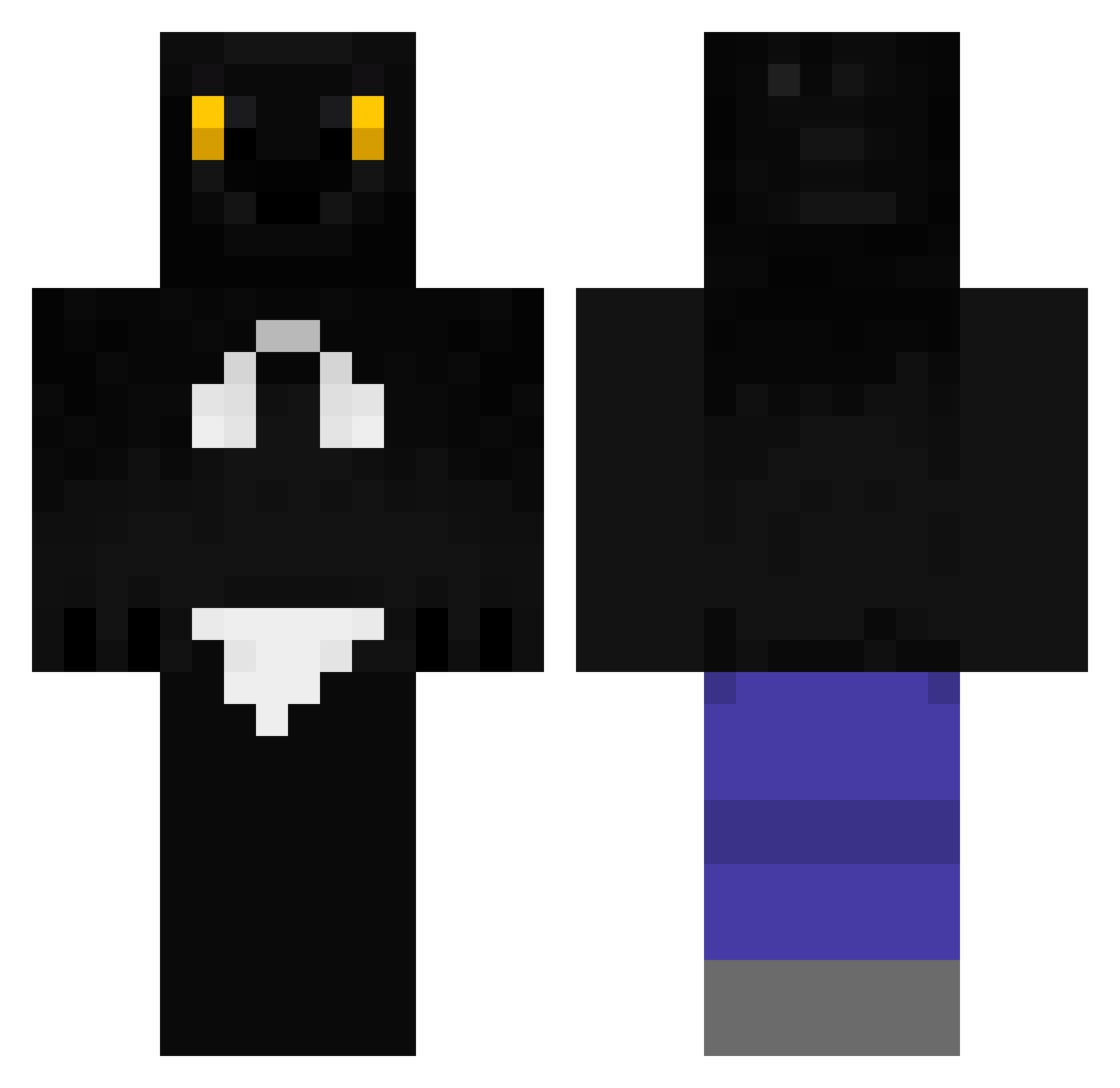 GGI086 Minecraft skin, front and back view