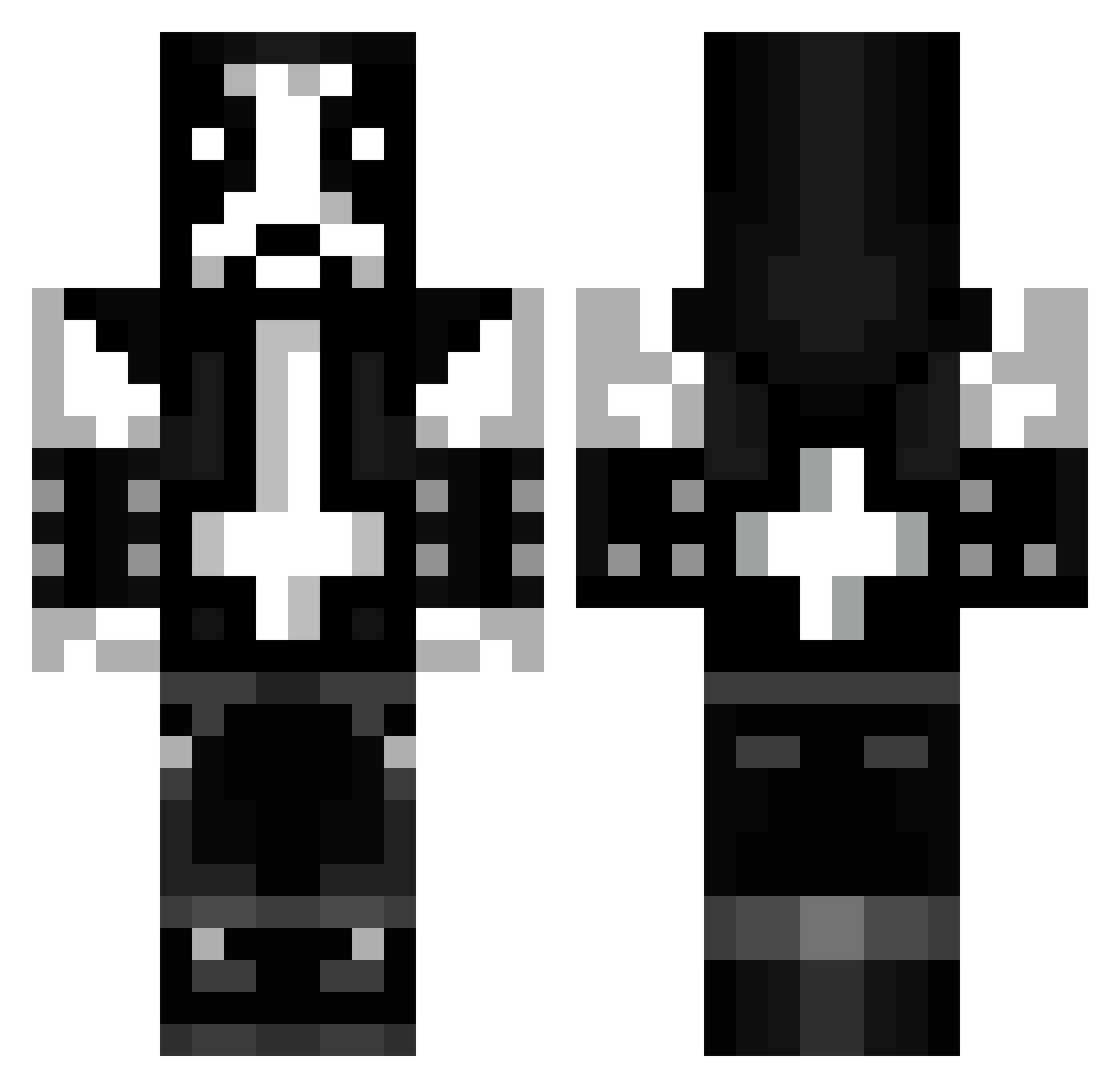 VoDKaNBK Minecraft skin, front and back view