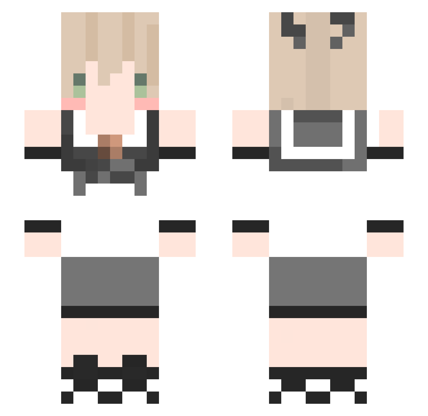 Gipnoza Minecraft skin, front and back view