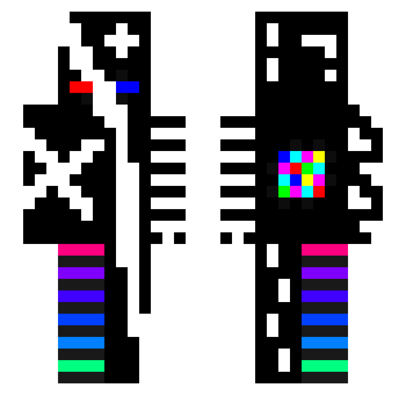 The_F2P Minecraft skin, front and back view