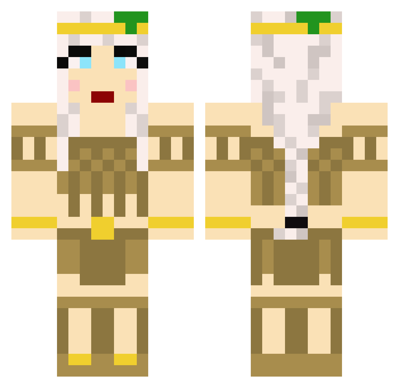 Videnda Minecraft skin, front and back view