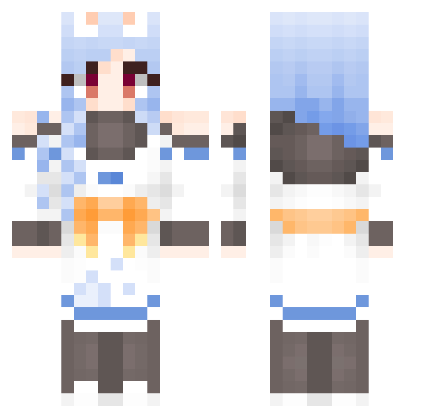 Soymilk048 Minecraft skin, front and back view