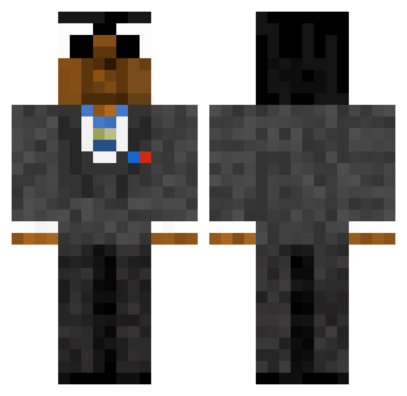 allsalves Minecraft skin, front and back view