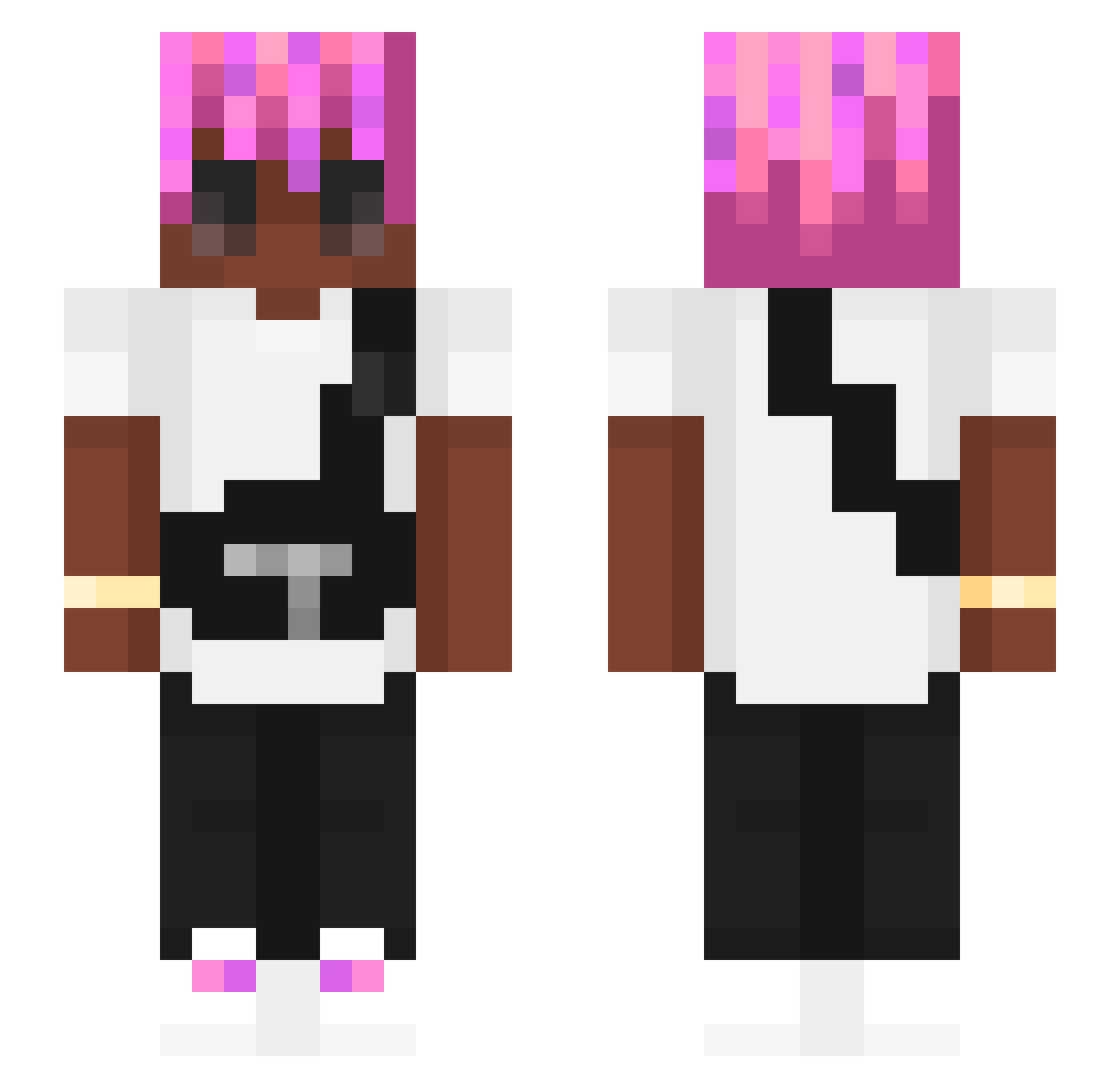 PAR4N01D Minecraft skin, front and back view