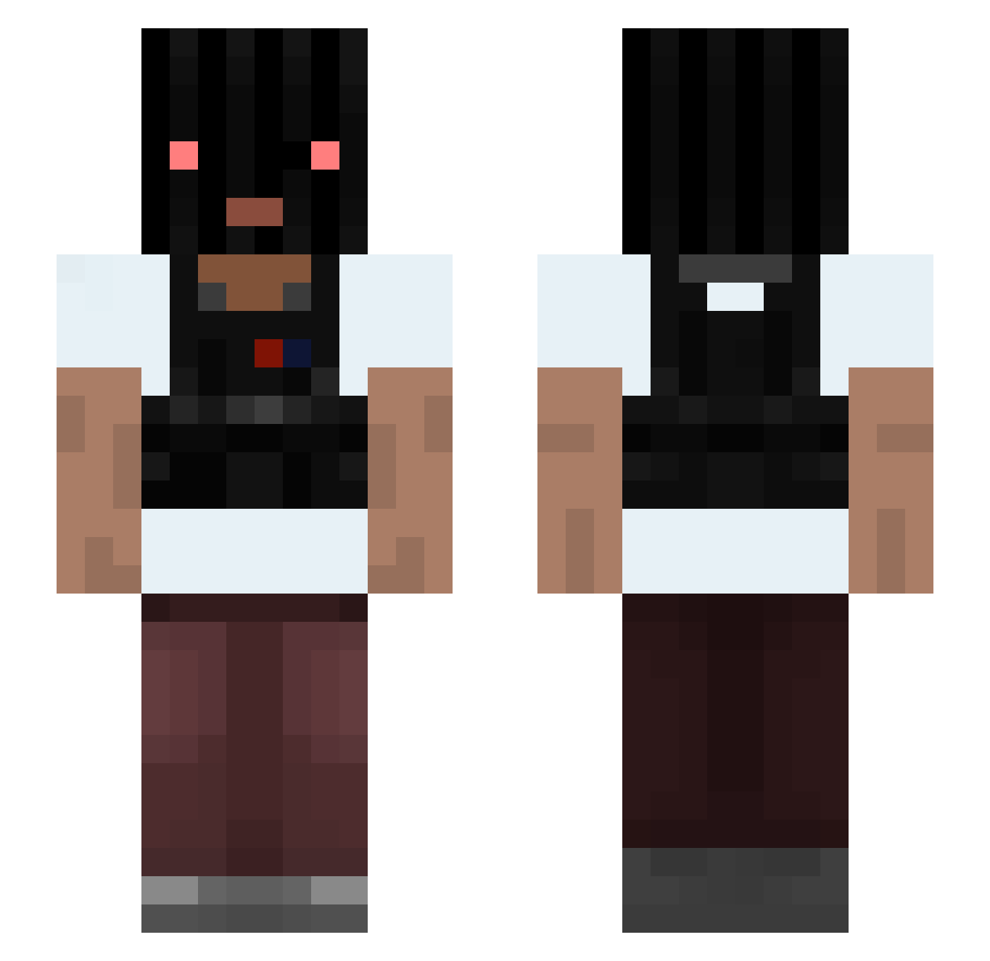 Ripcord Minecraft skin, front and back view