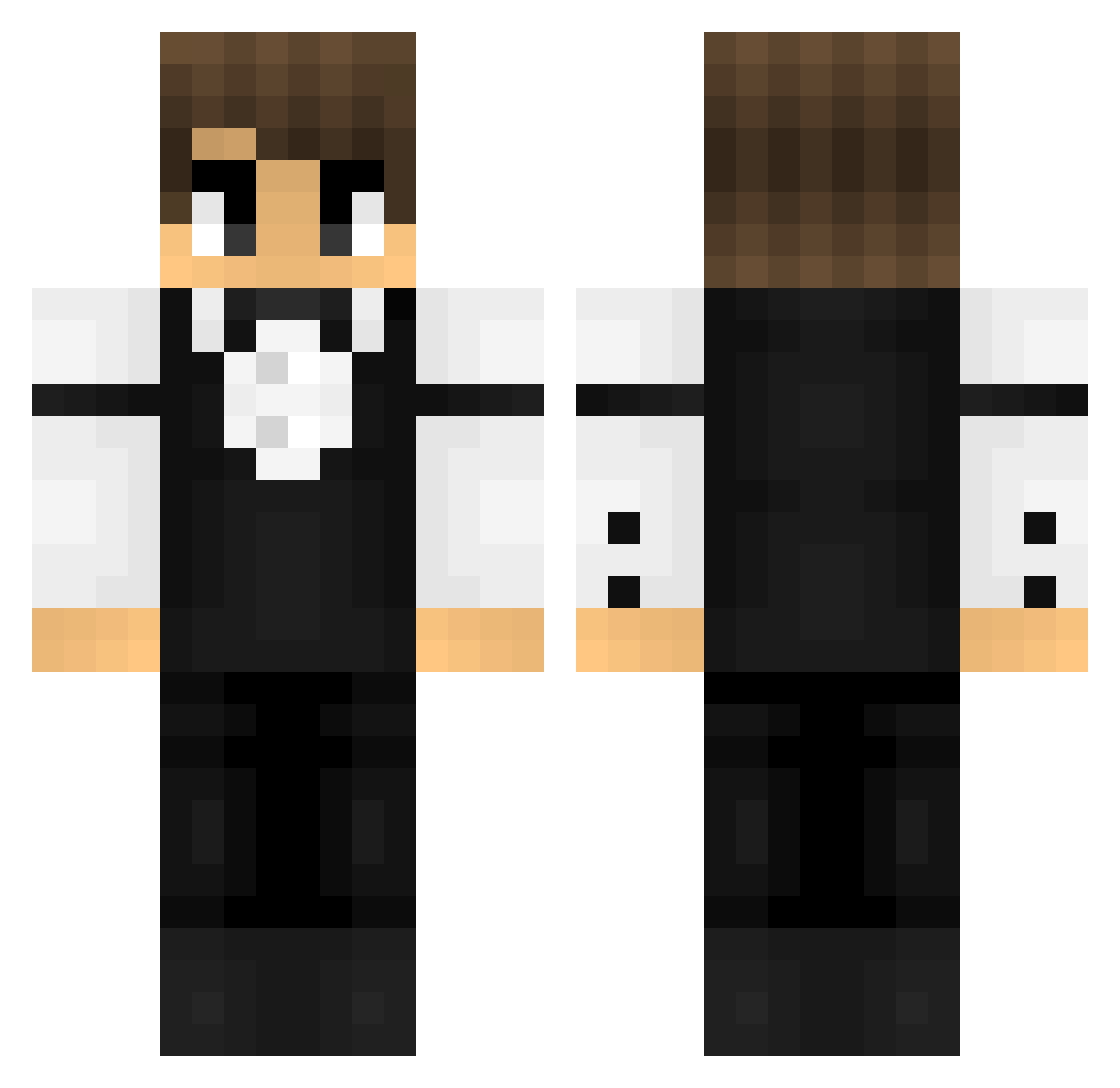 Failtage Minecraft skin, front and back view