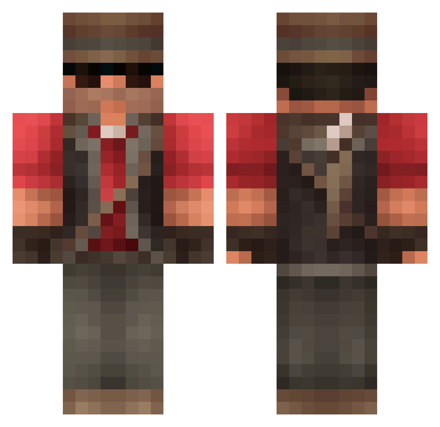 UnderwaterSniper Minecraft skin, front and back view