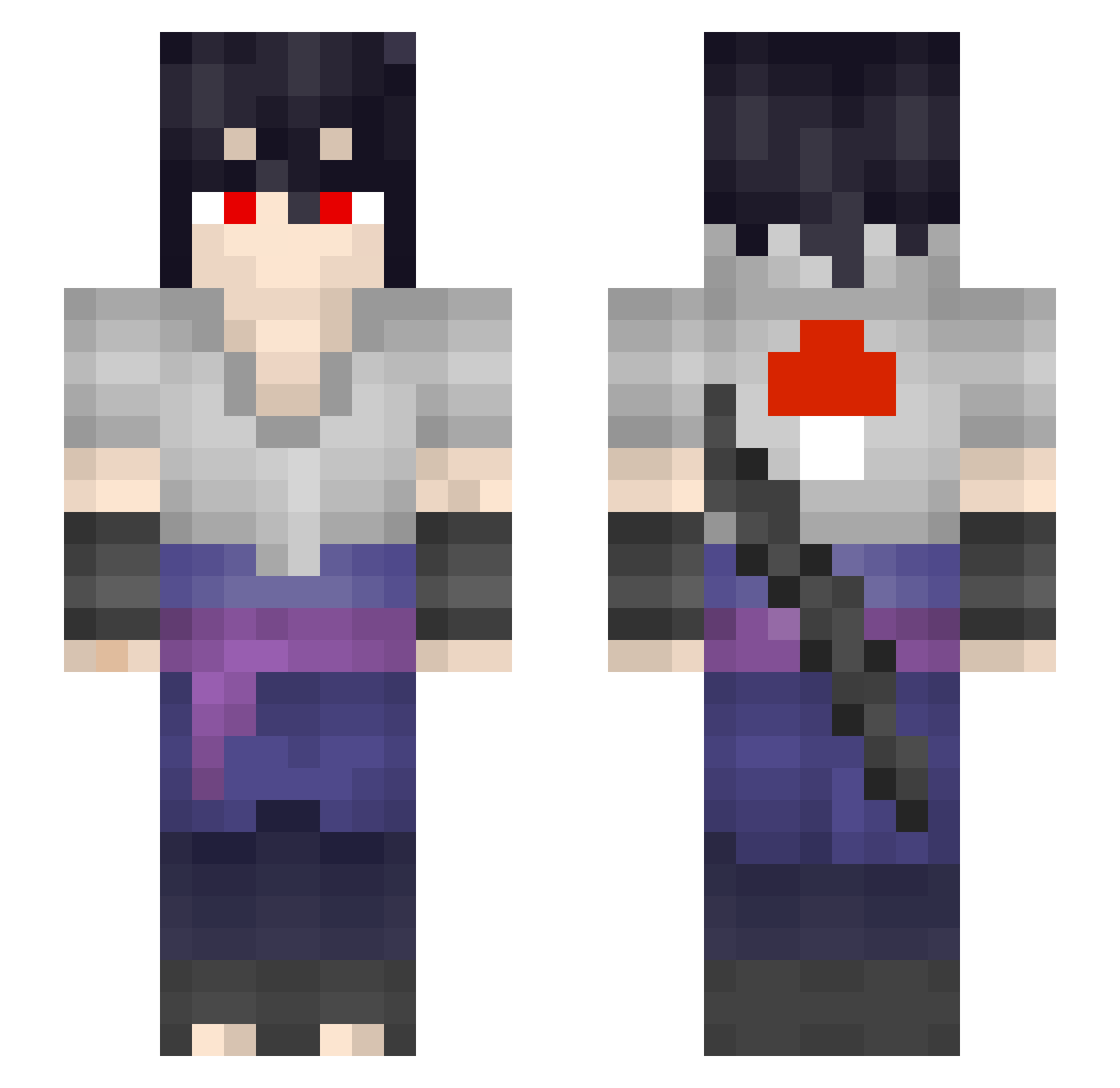 Rugae Minecraft skin, front and back view