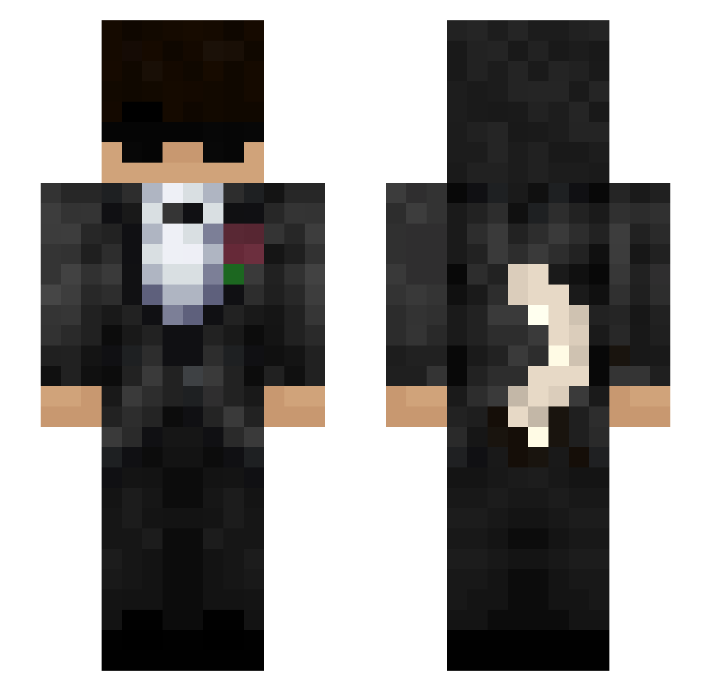 QuietI Minecraft skin, front and back view