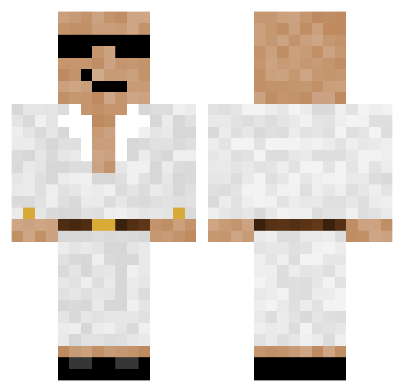 Sparxchaos Minecraft skin, front and back view