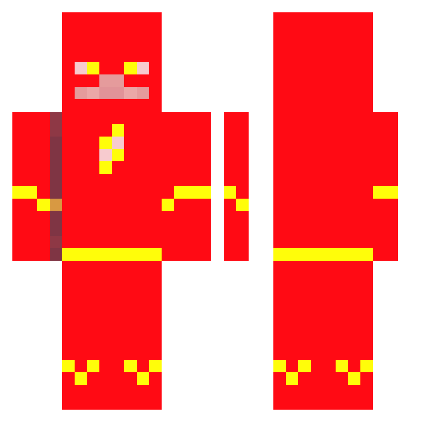 TheKidBot Minecraft skin, front and back view