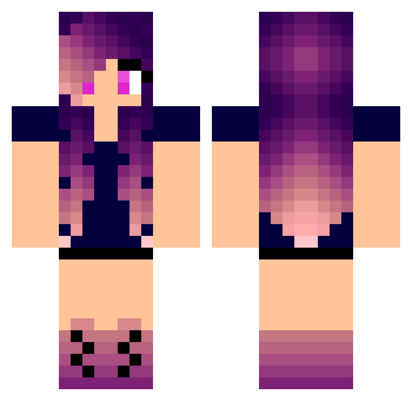 Queen_Latina18 Minecraft skin, front and back view