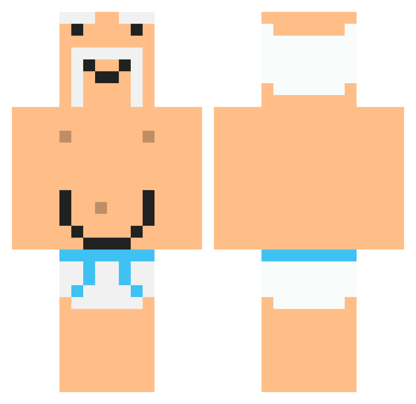 Elf8 Minecraft skin, front and back view