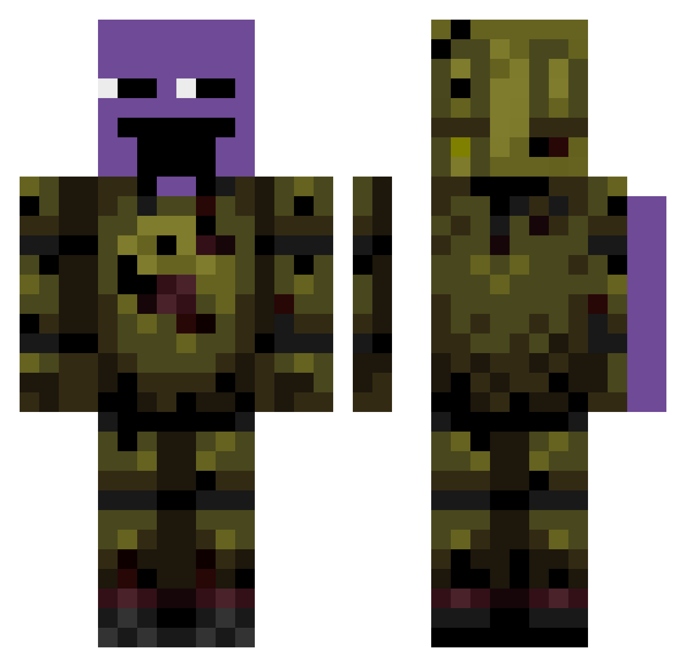 astronuoto Minecraft skin, front and back view