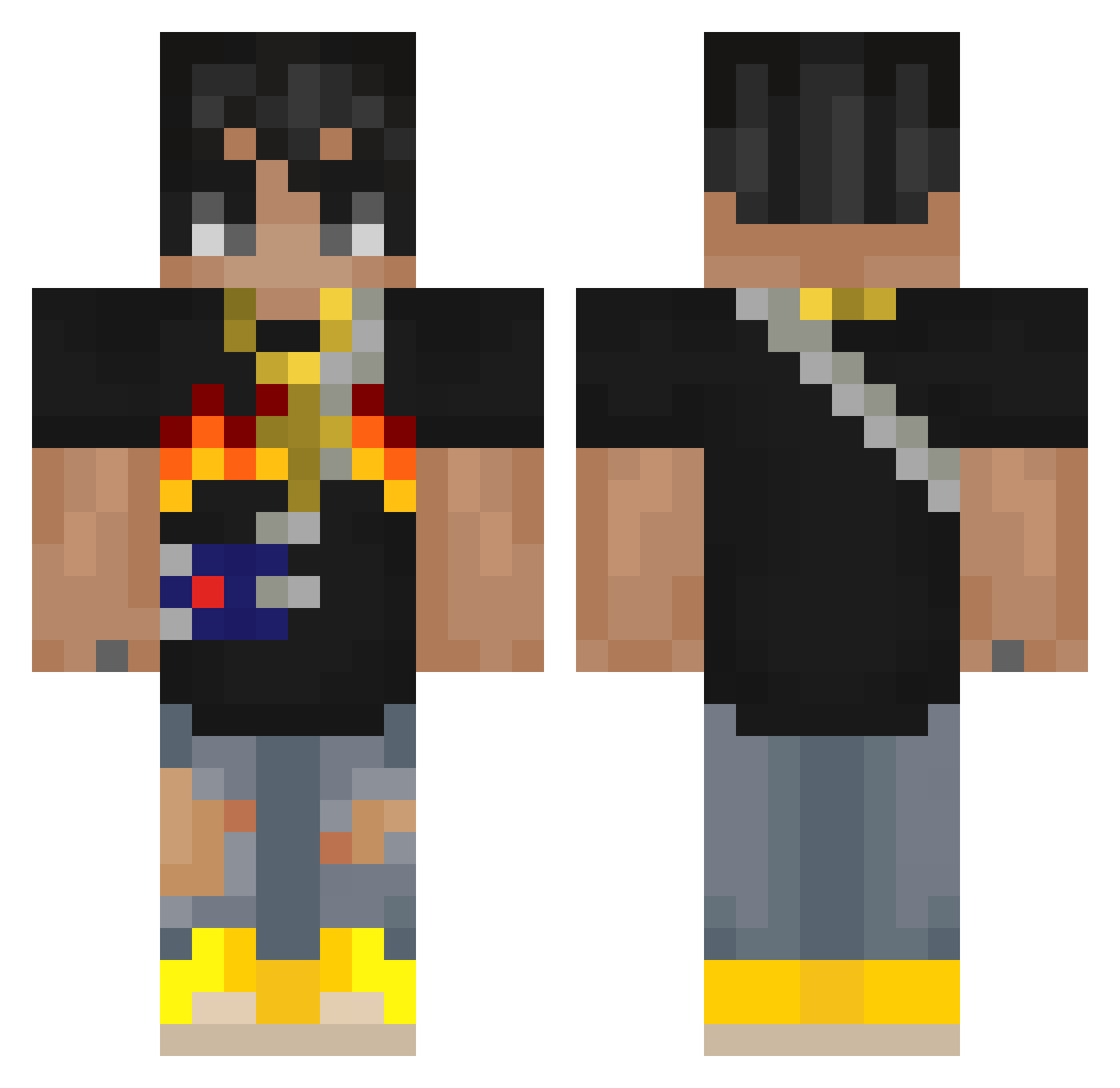 xPeep_ Minecraft skin, front and back view