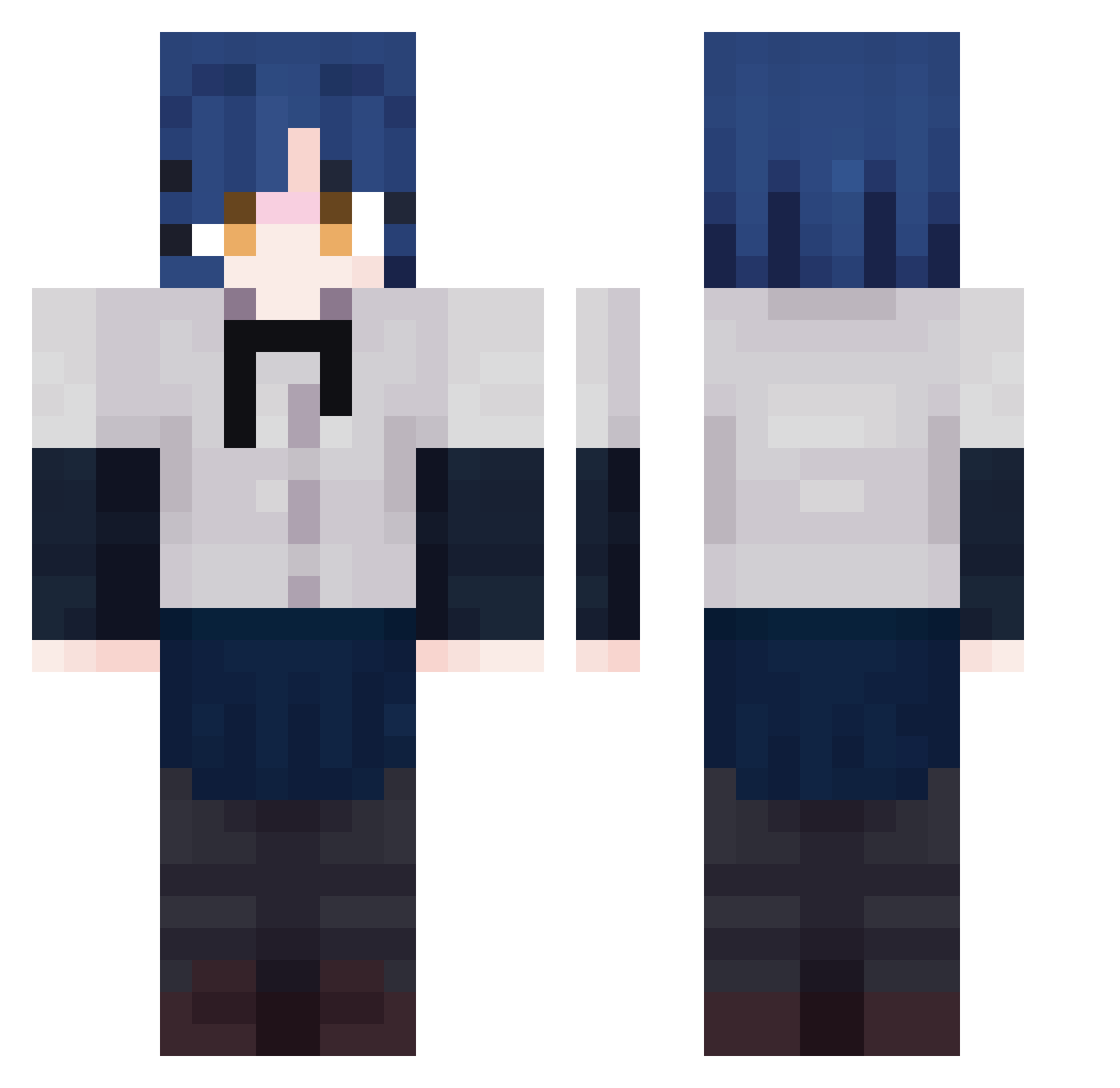 Tanaka0277 Minecraft skin, front and back view