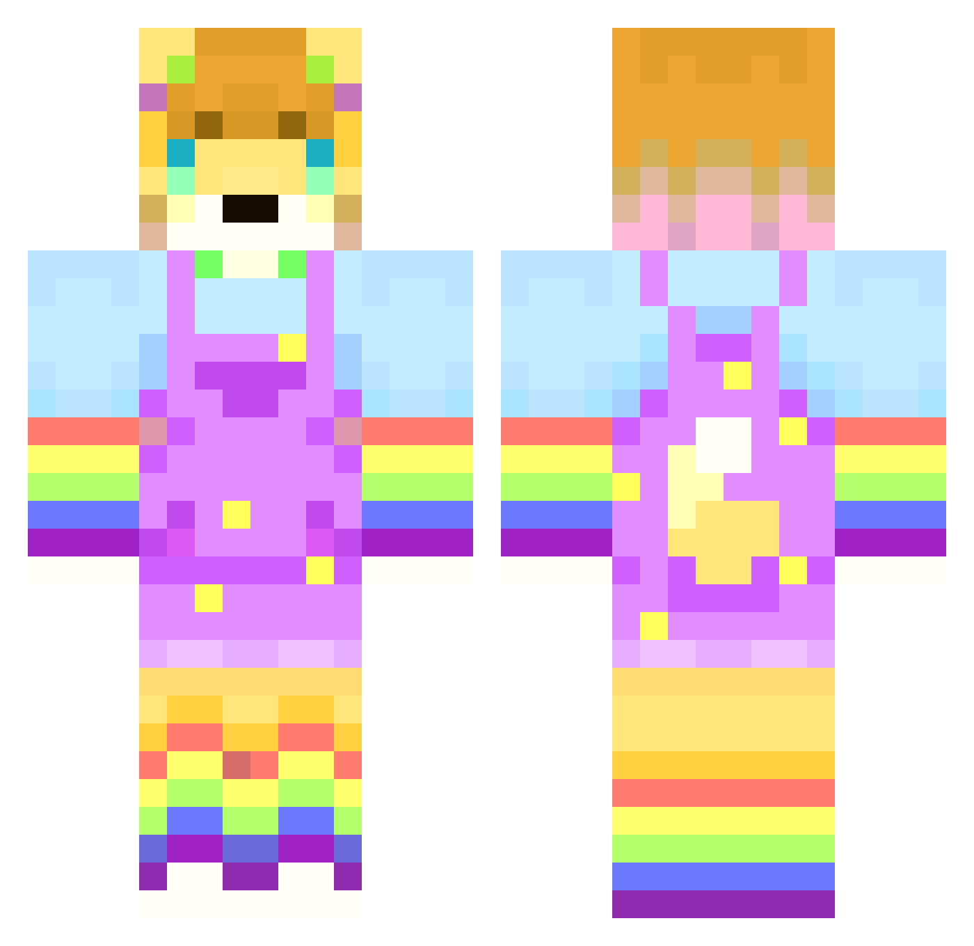 quackitism Minecraft skin, front and back view