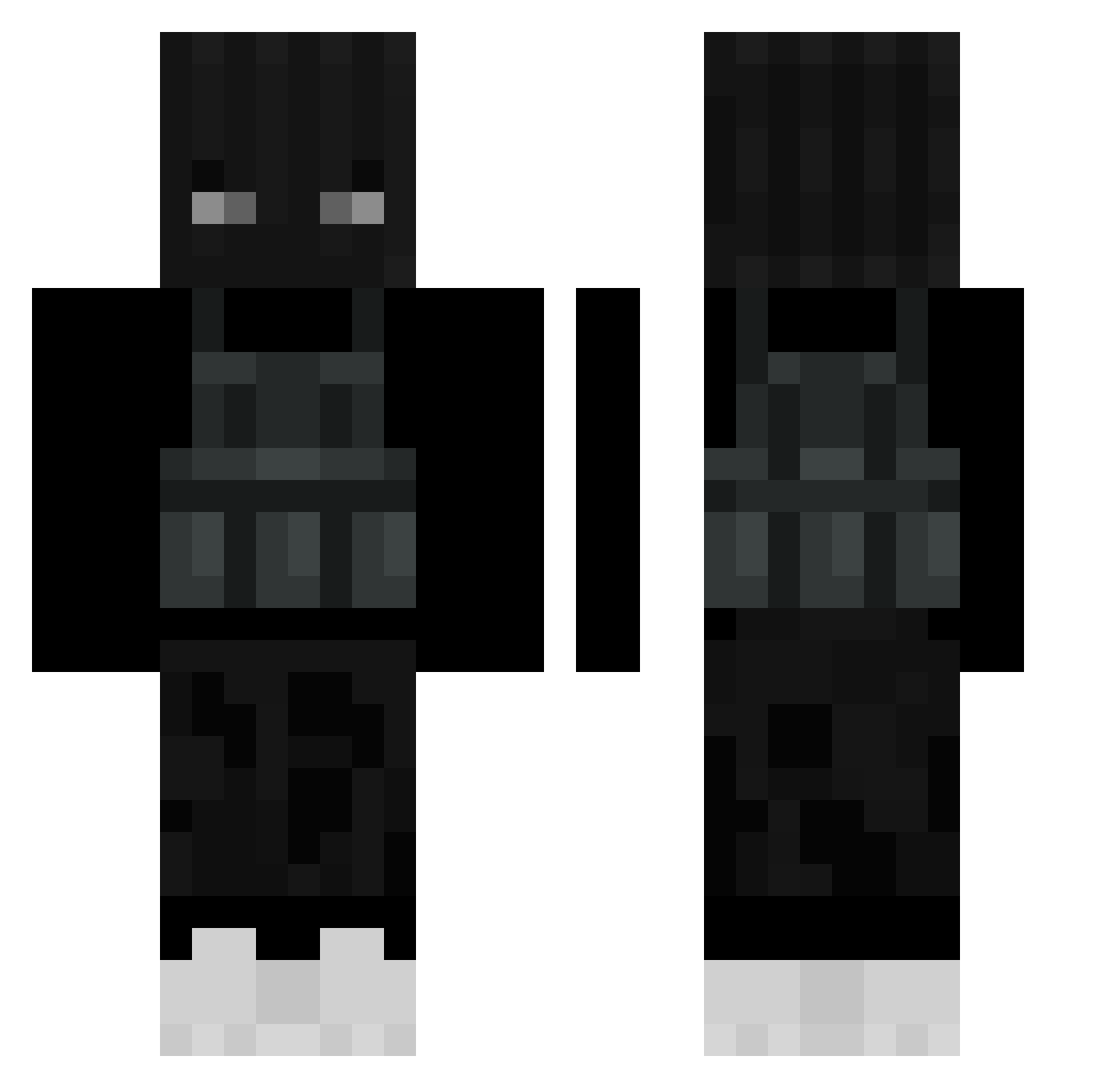 L1DERR Minecraft skin, front and back view