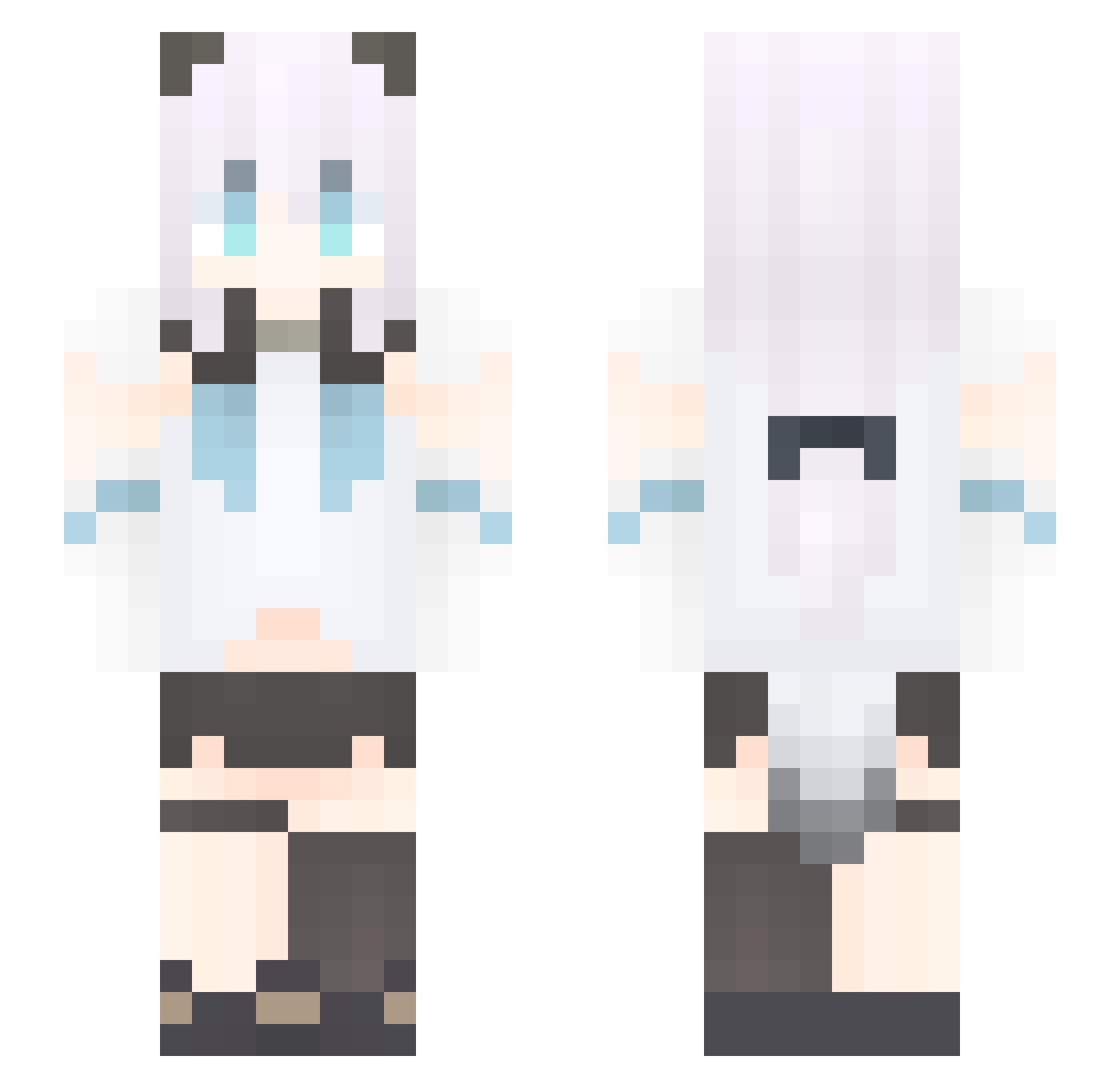 lolicon076 Minecraft skin, front and back view
