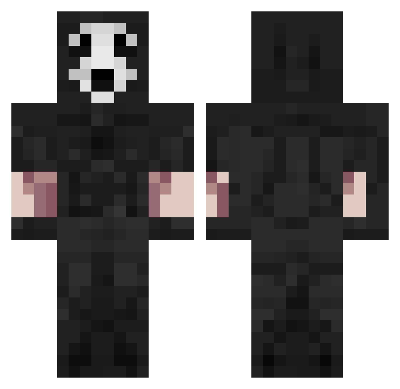Neroxexe Minecraft skin, front and back view