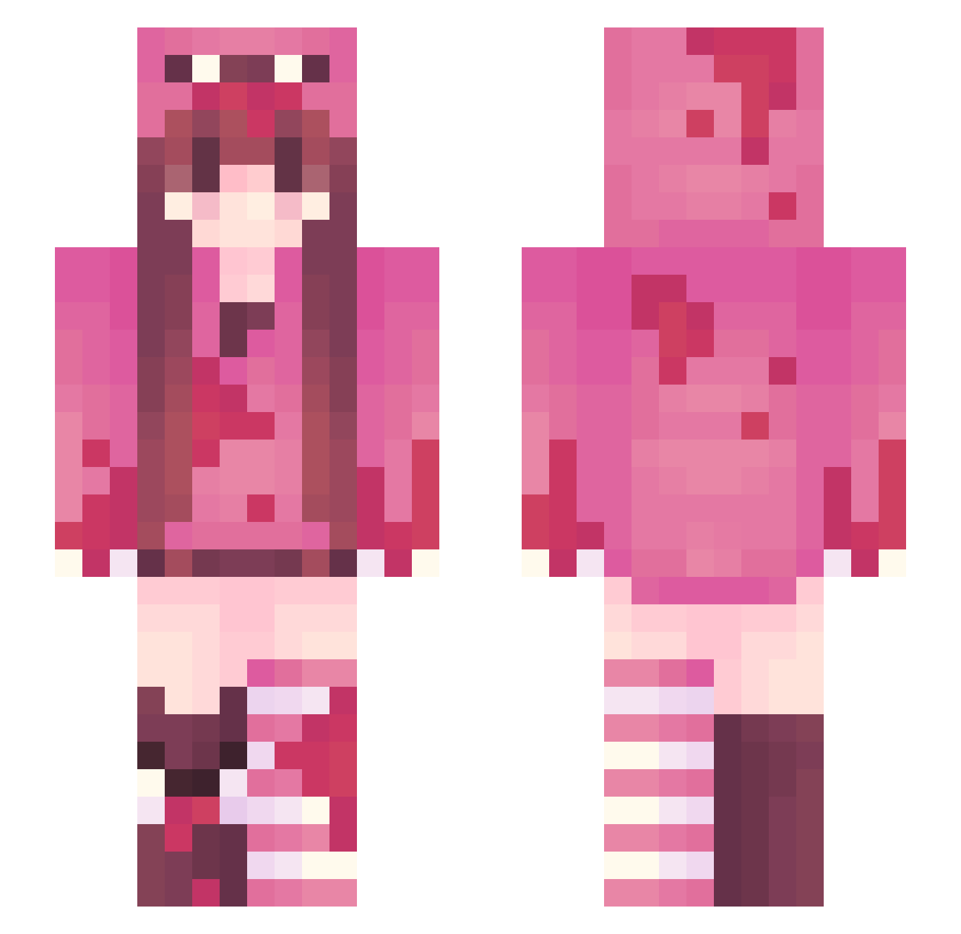 lovebird Minecraft skin, front and back view