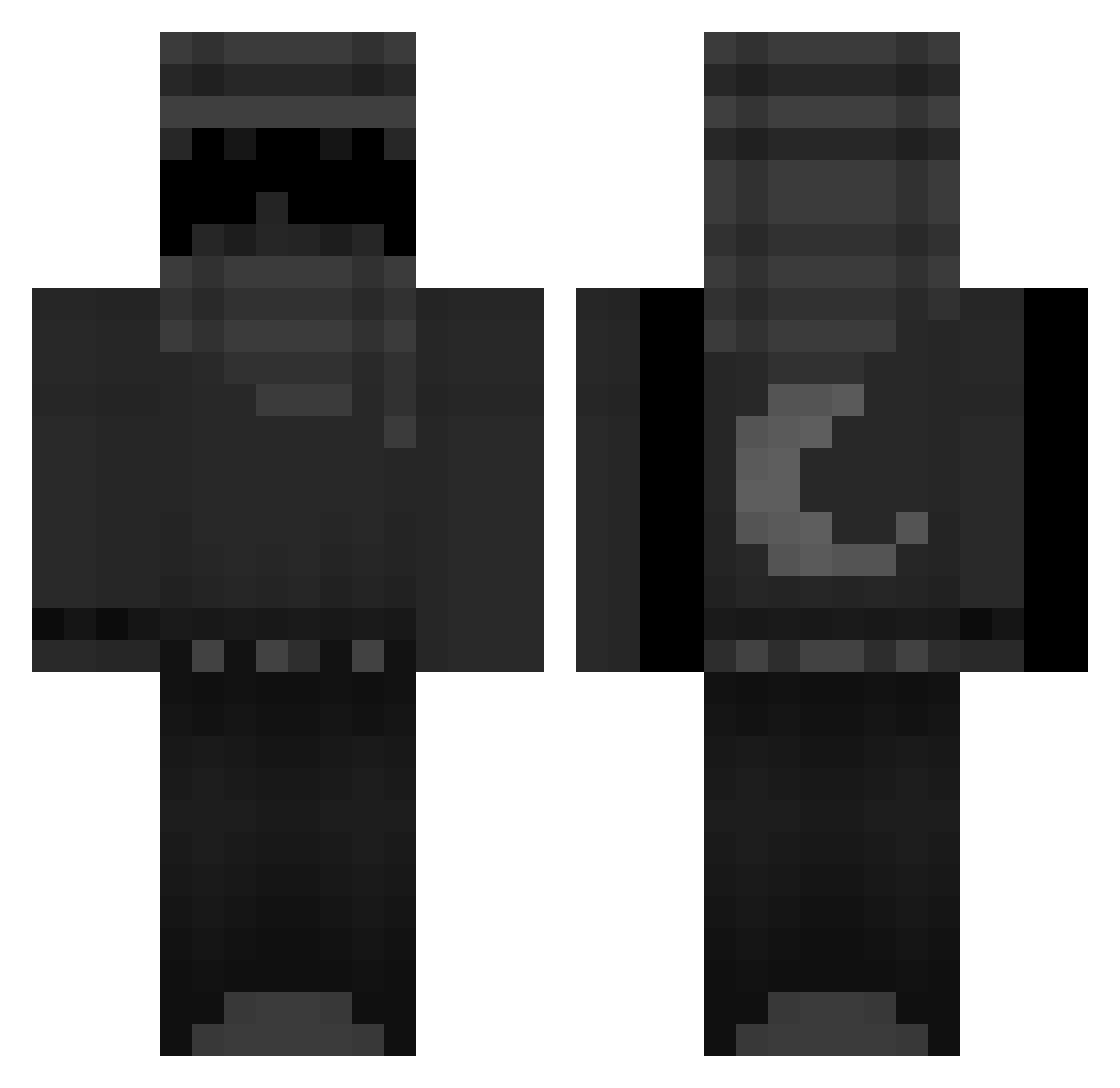 Yaquzai Minecraft skin, front and back view