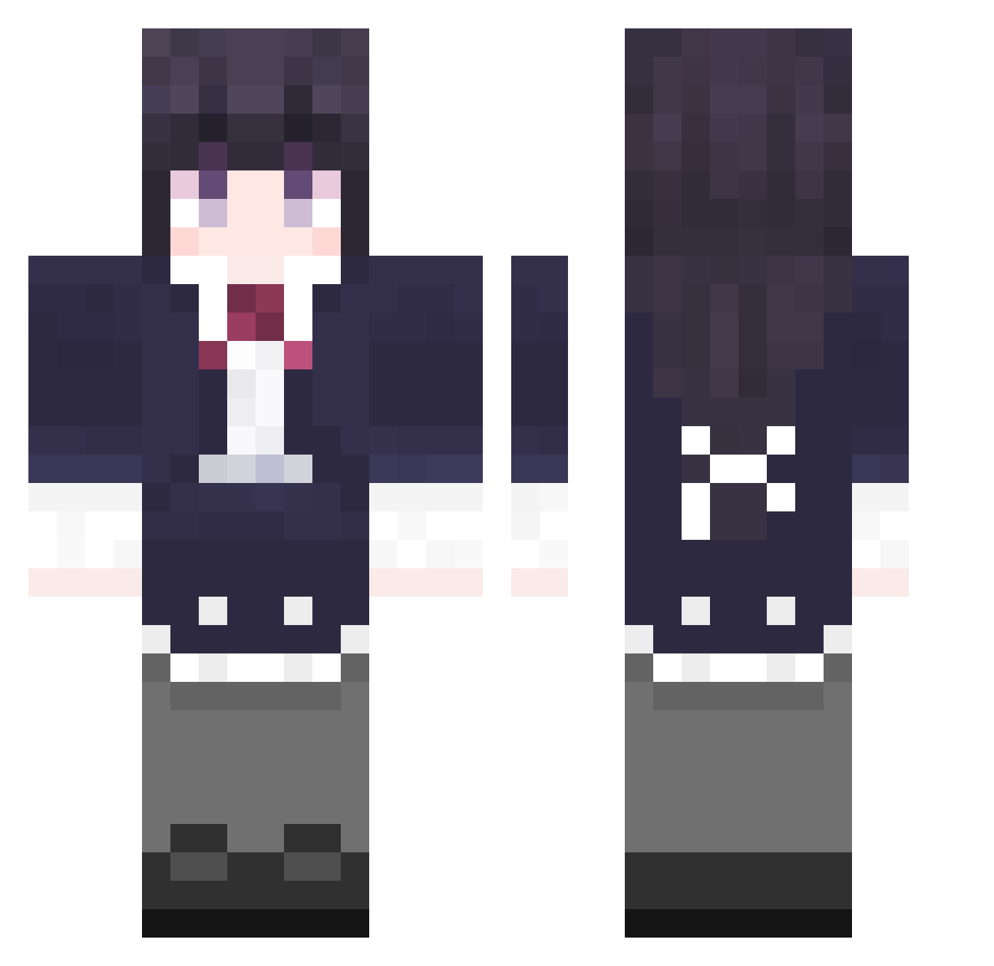 SingleWolf Minecraft skin, front and back view