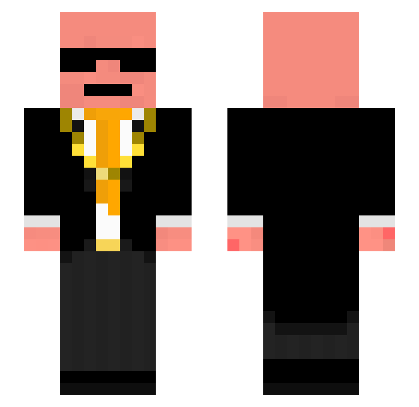 sevor Minecraft skin, front and back view
