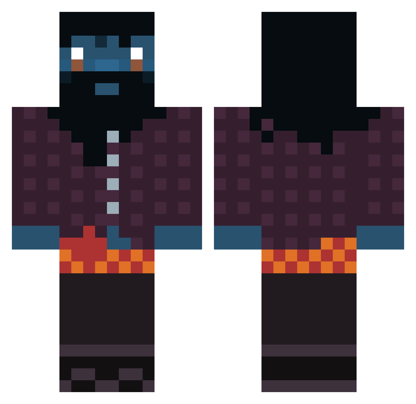 Whyamiherefor Minecraft skin, front and back view