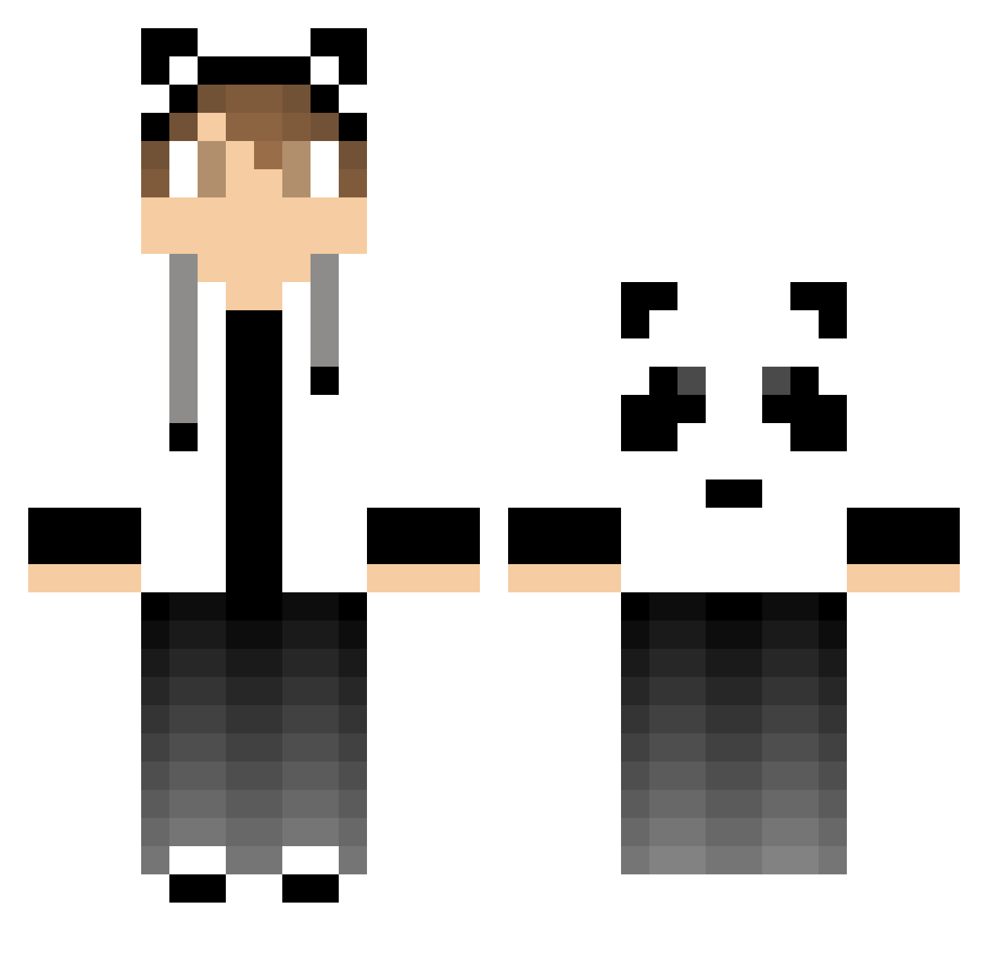 Impersonations Minecraft skin, front and back view