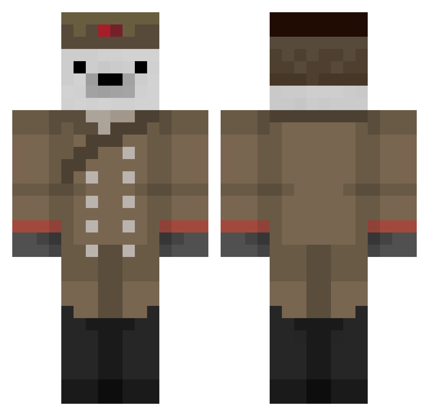 Matrix55 Minecraft skin, front and back view