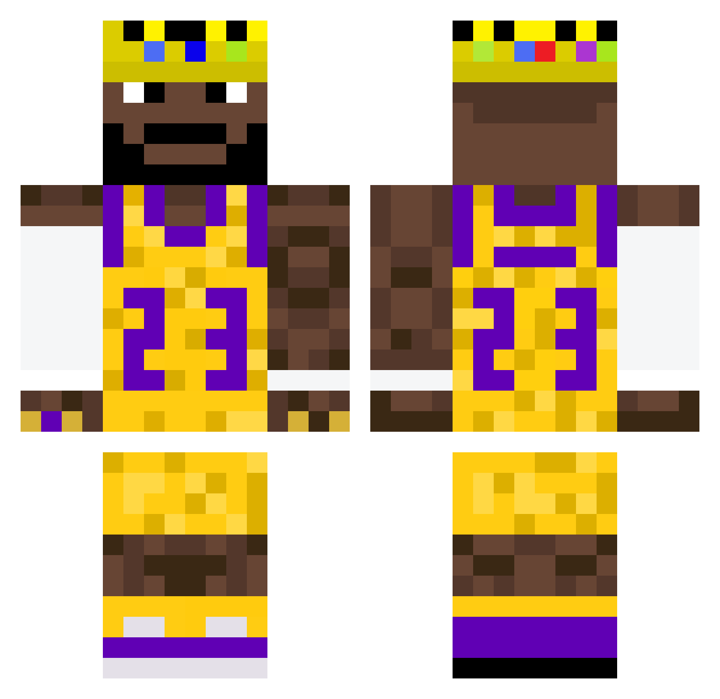 Curey Minecraft skin, front and back view