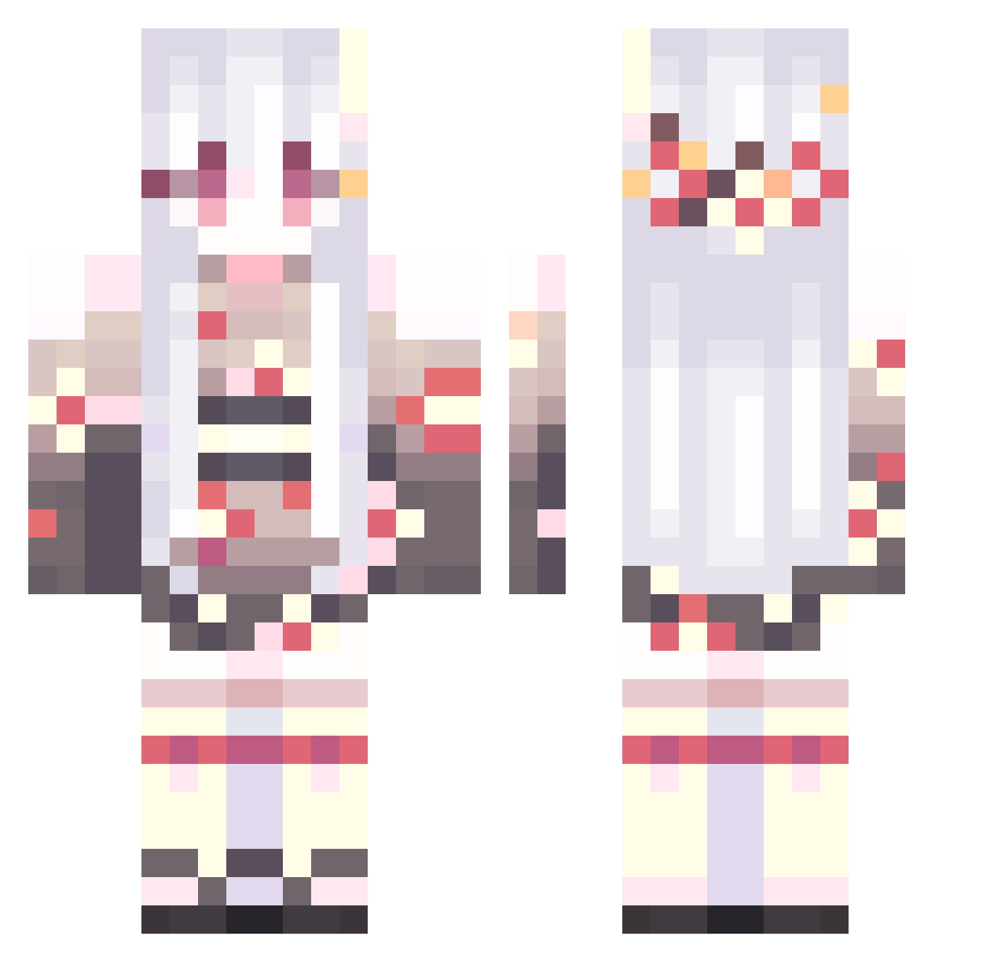Crystal_Galaxy Minecraft skin, front and back view