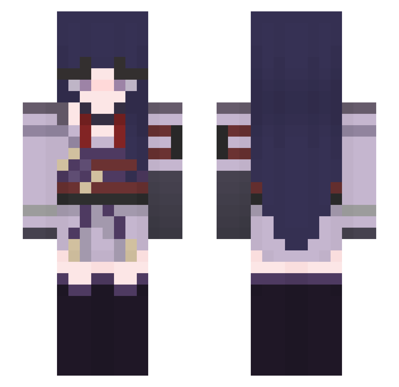ZEMHERIR Minecraft skin, front and back view