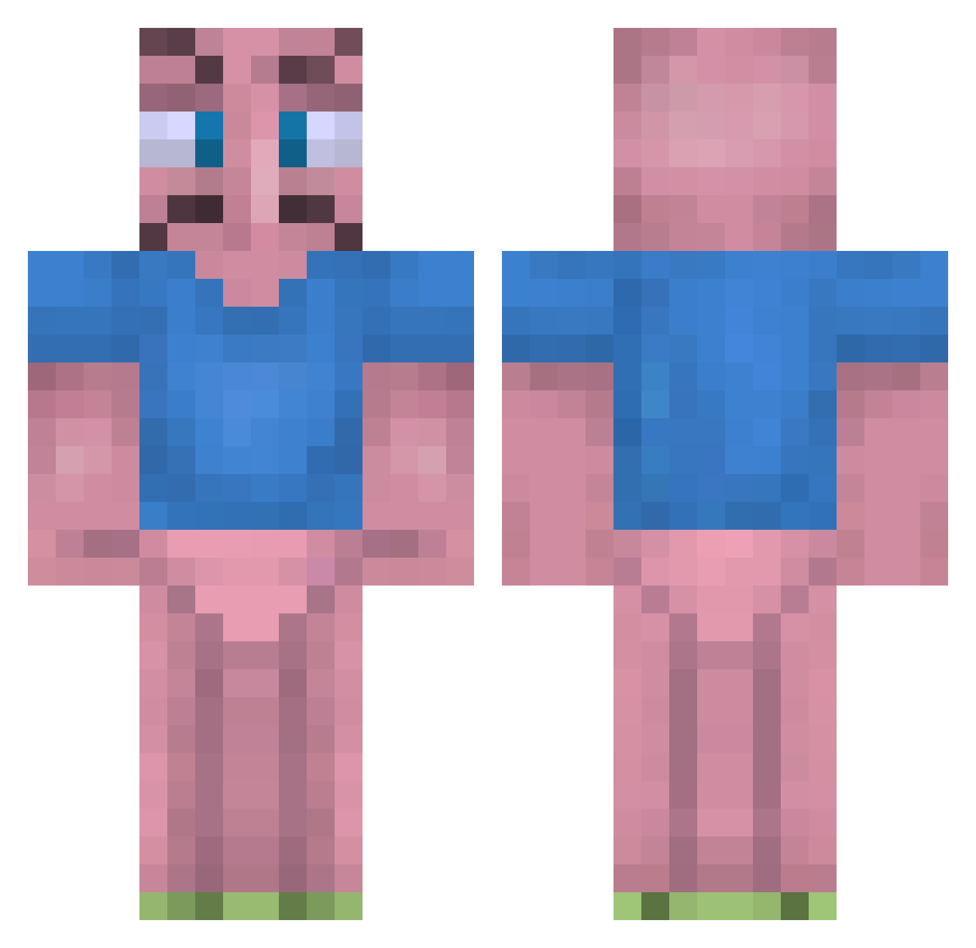reigpist Minecraft skin, front and back view