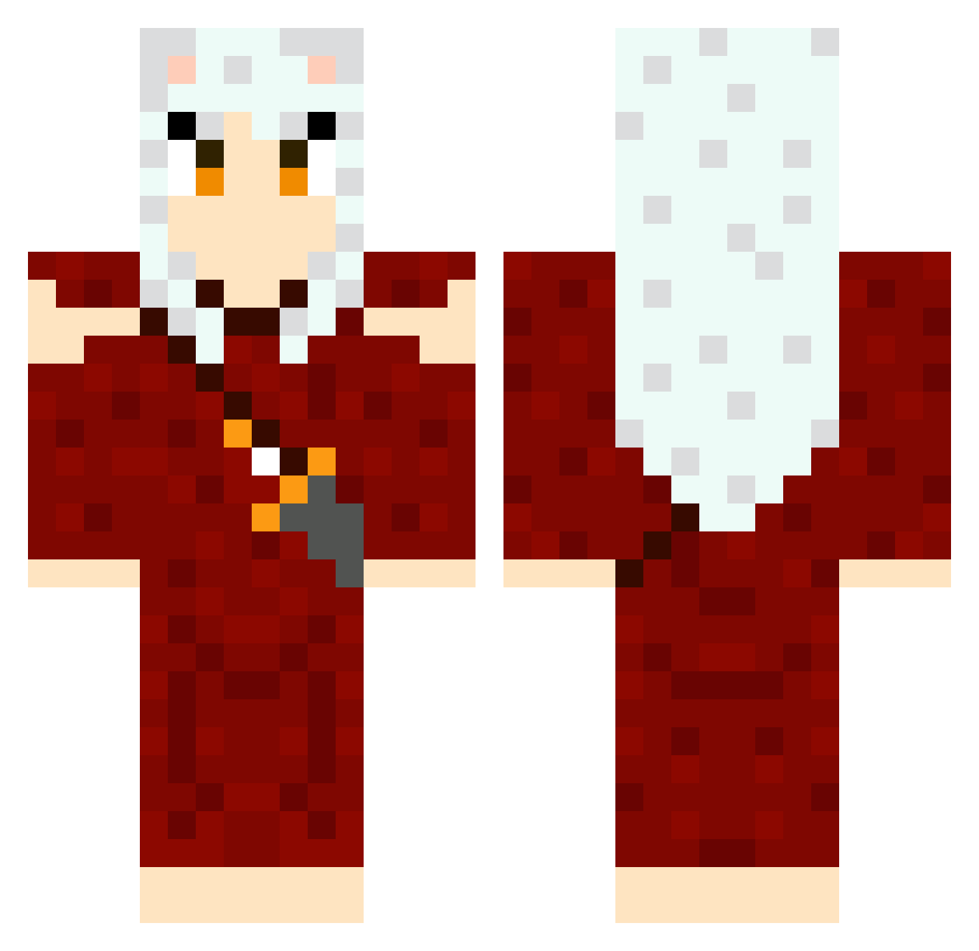 Charismatix Minecraft skin, front and back view