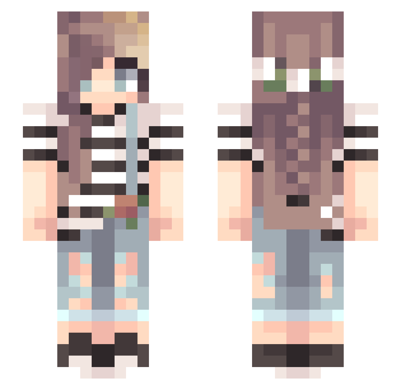 xXLady_VeroLight Minecraft skin, front and back view