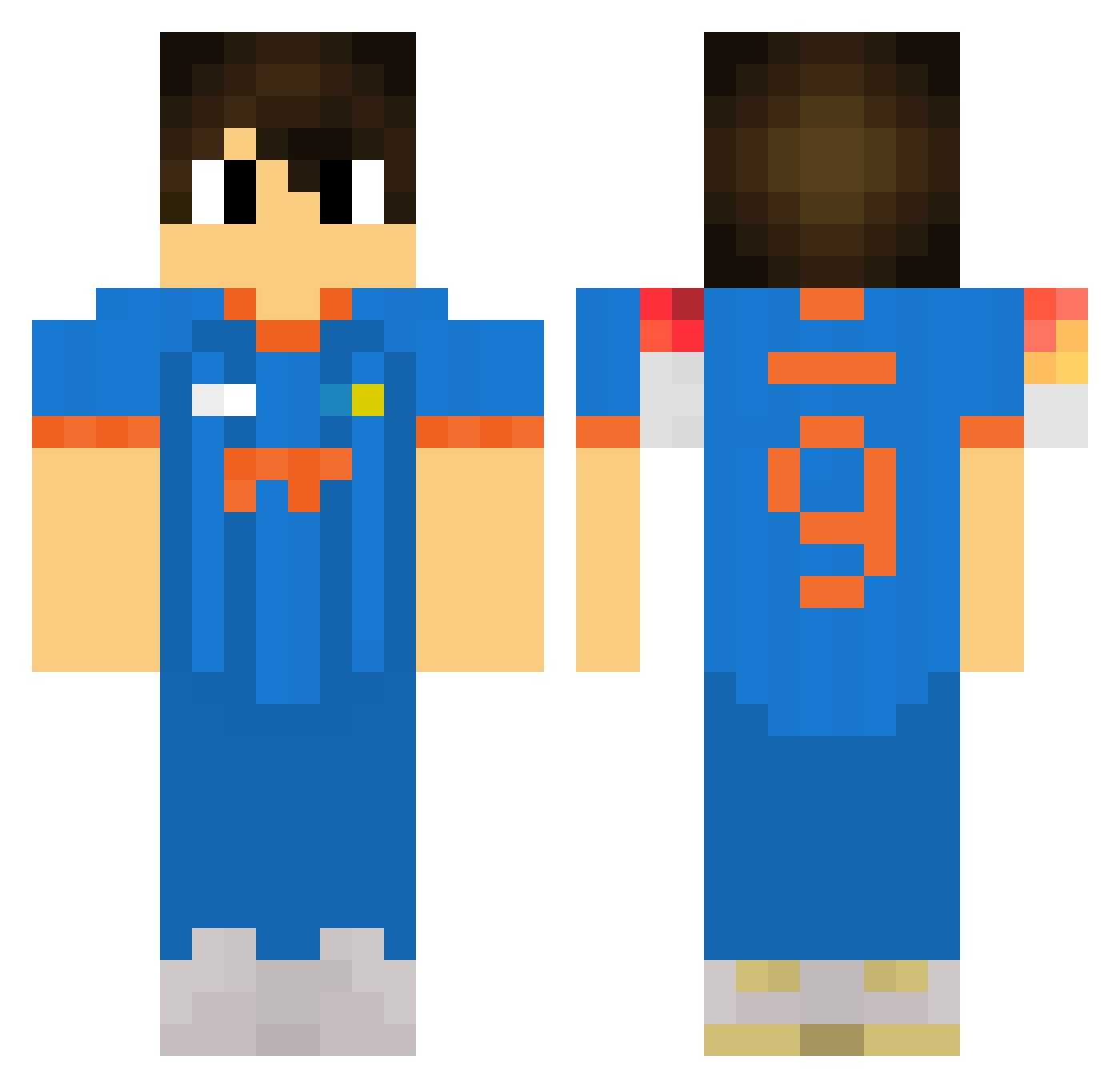 Capt_Maverick Minecraft skin, front and back view
