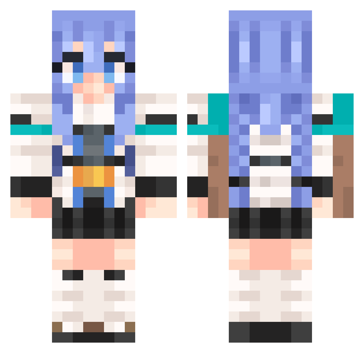 Patoh69 Minecraft skin, front and back view