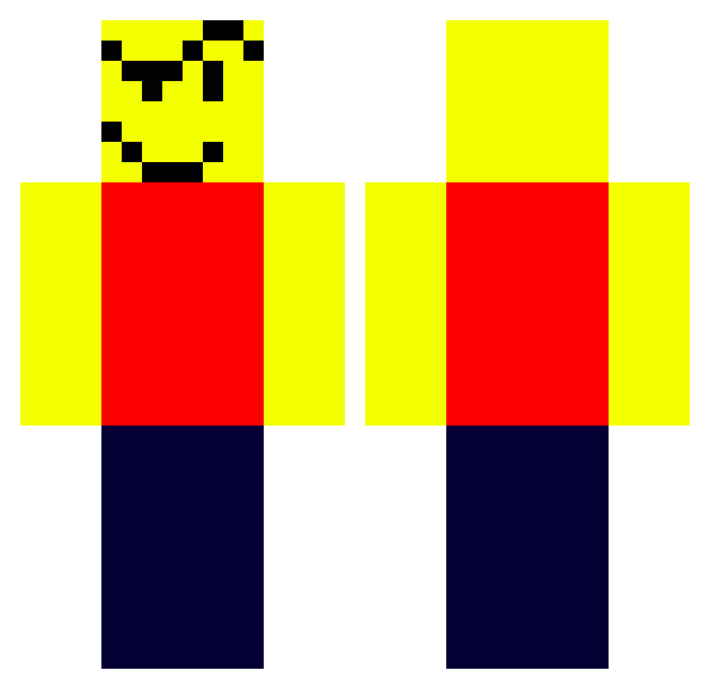 worxzii Minecraft skin, front and back view