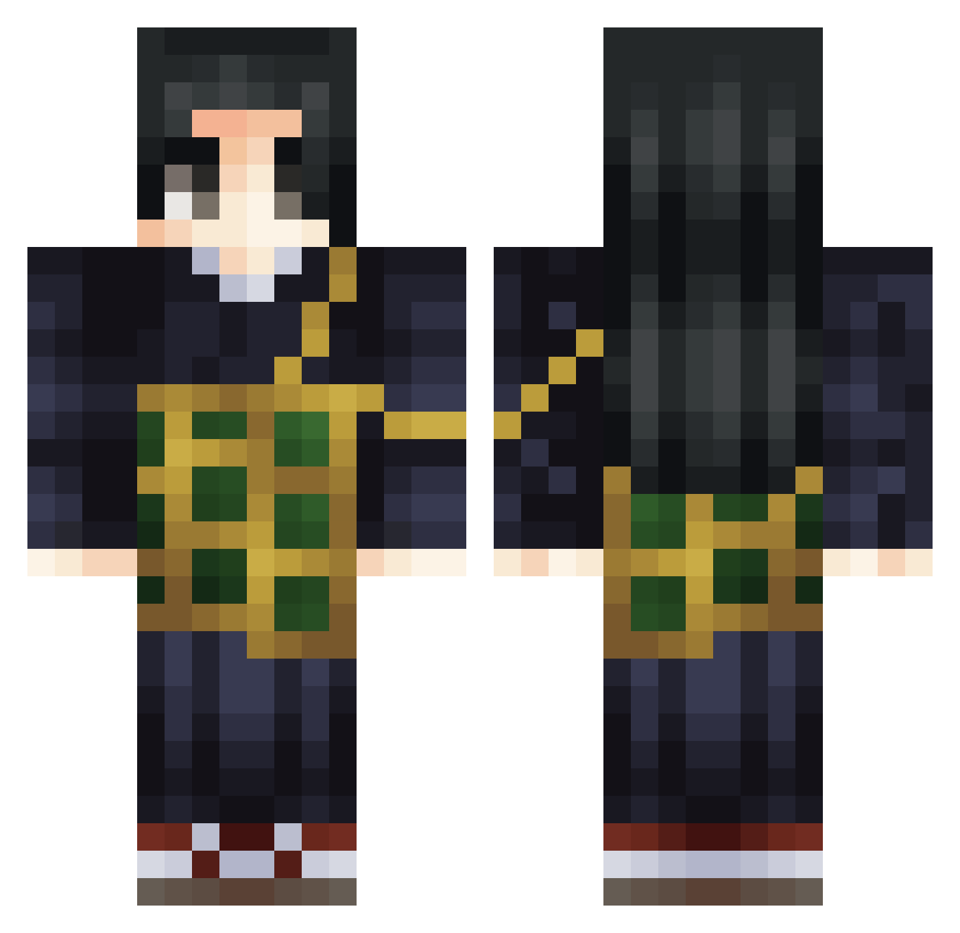 Wess_side Minecraft skin, front and back view