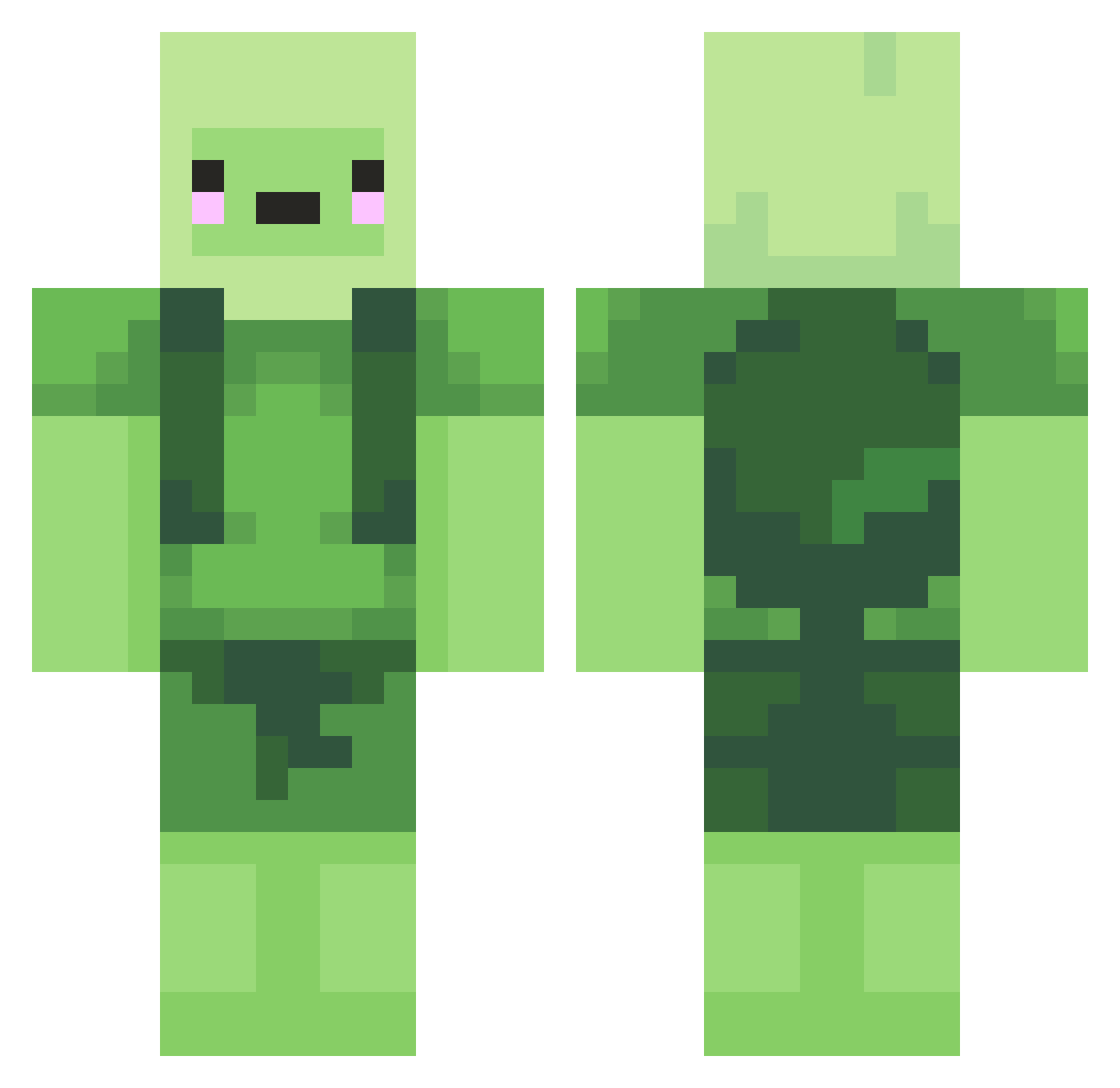 you_ra Minecraft skin, front and back view