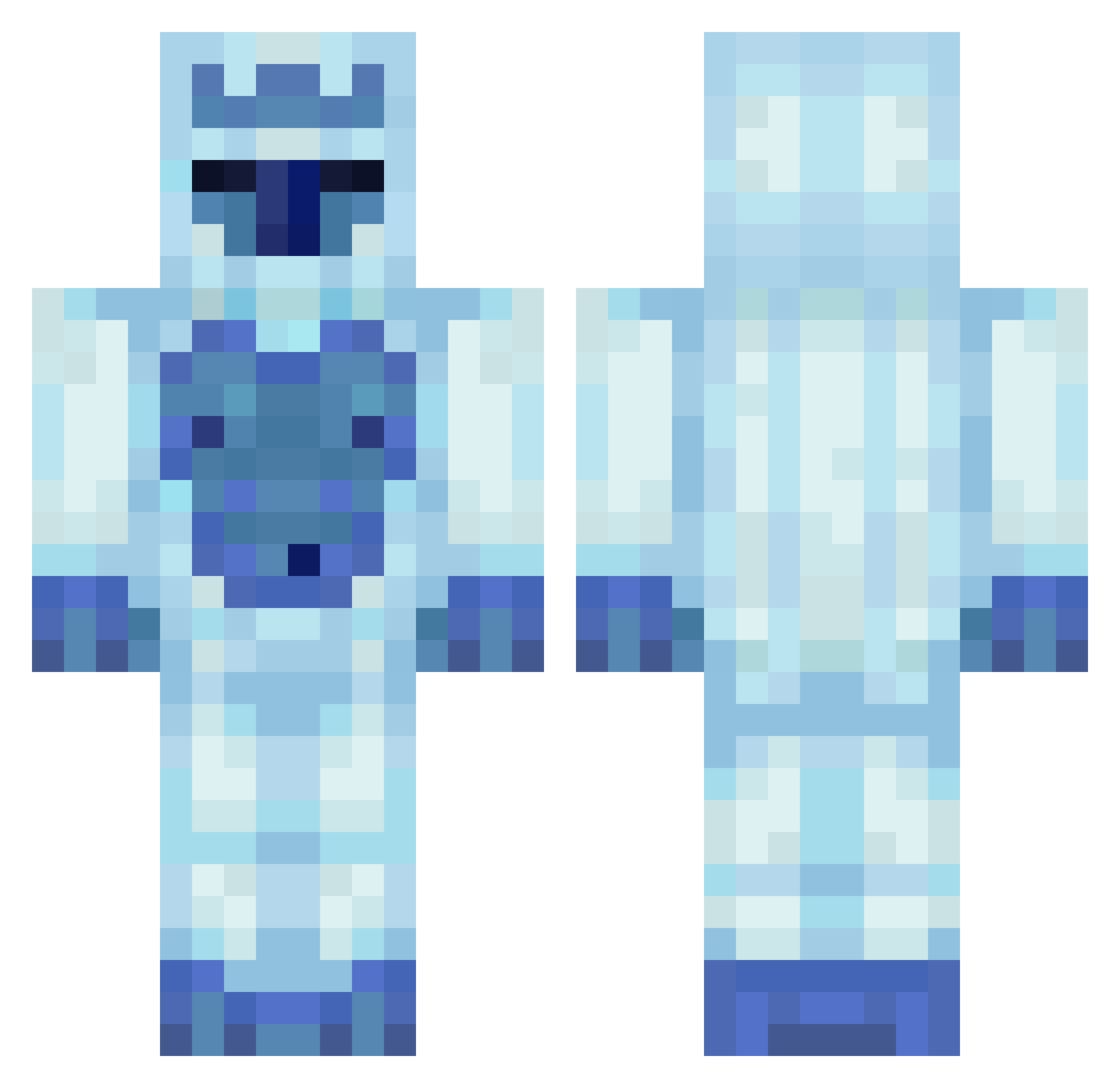 RusticWarrior Minecraft skin, front and back view