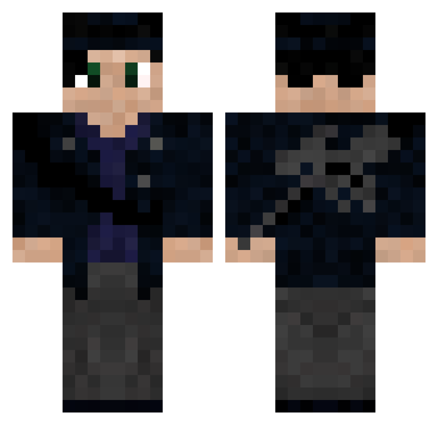 Qb5id1an_1337 Minecraft skin, front and back view