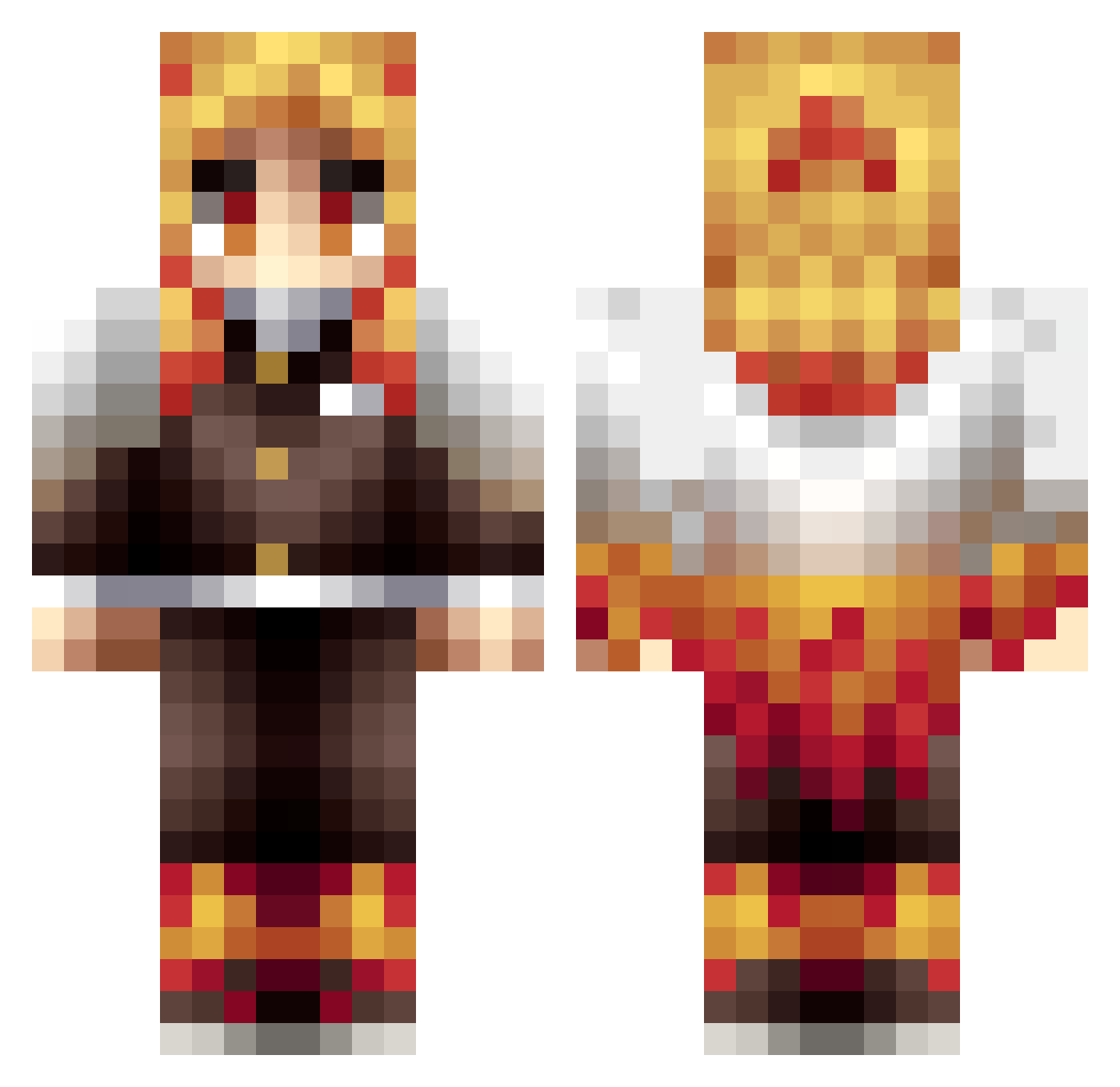 aaleexz Minecraft skin, front and back view