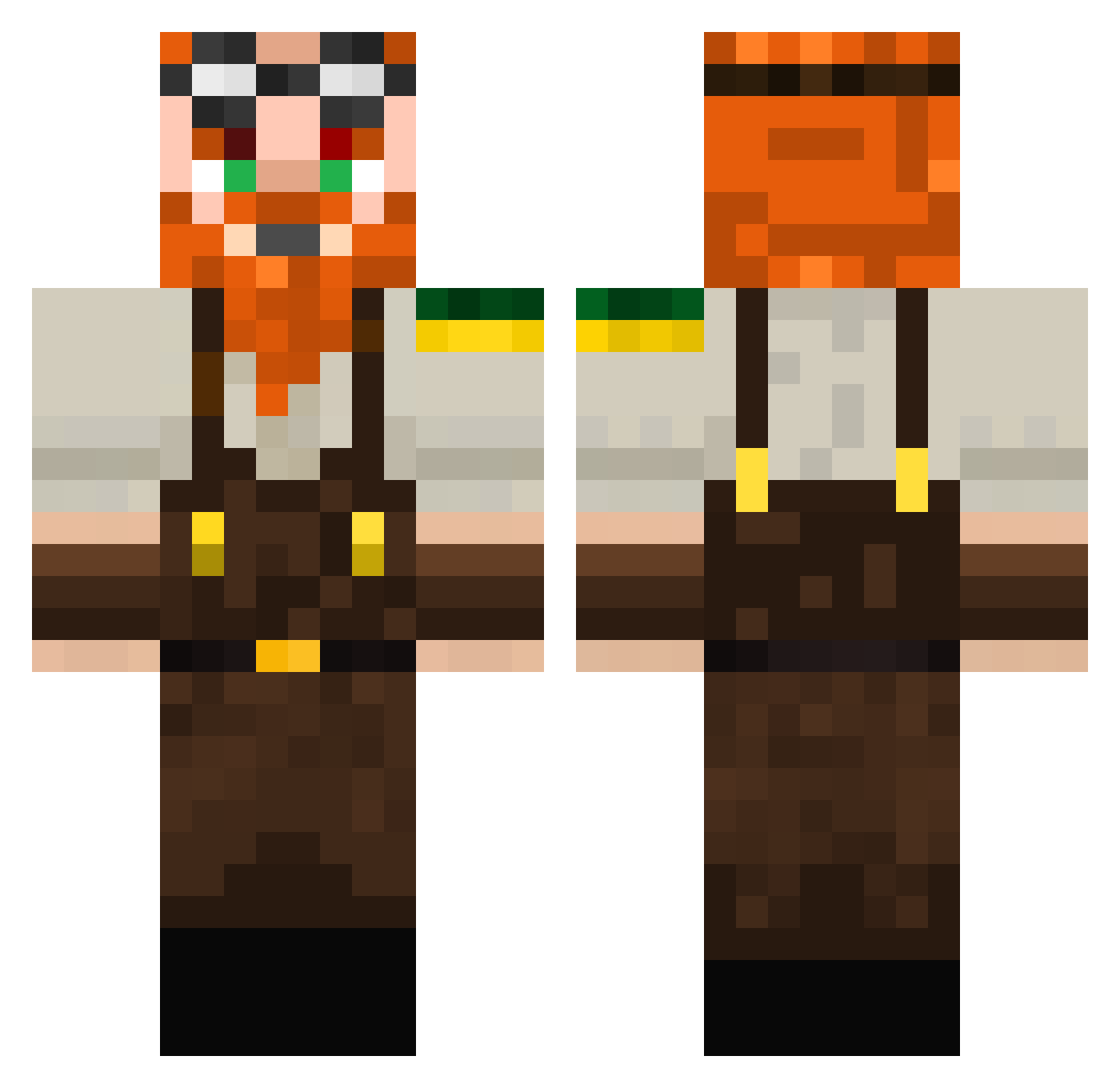 Seishiro Minecraft skin, front and back view