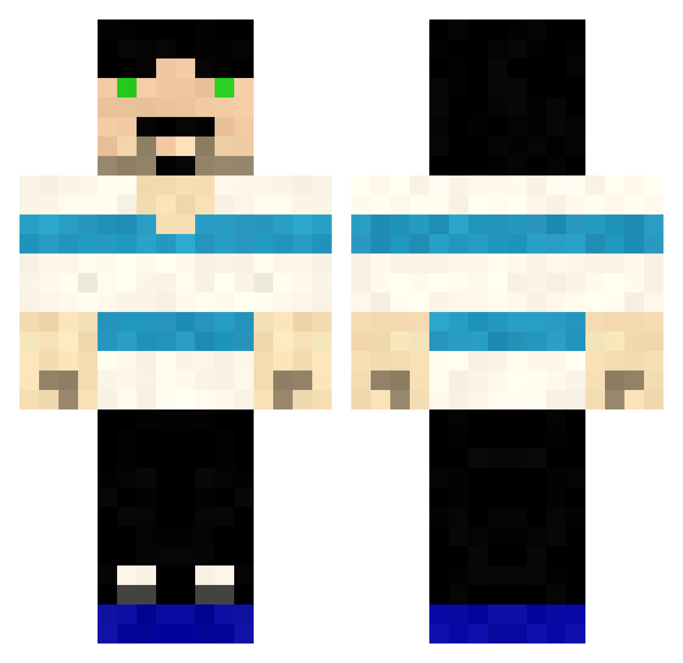 TygrHnc Minecraft skin, front and back view