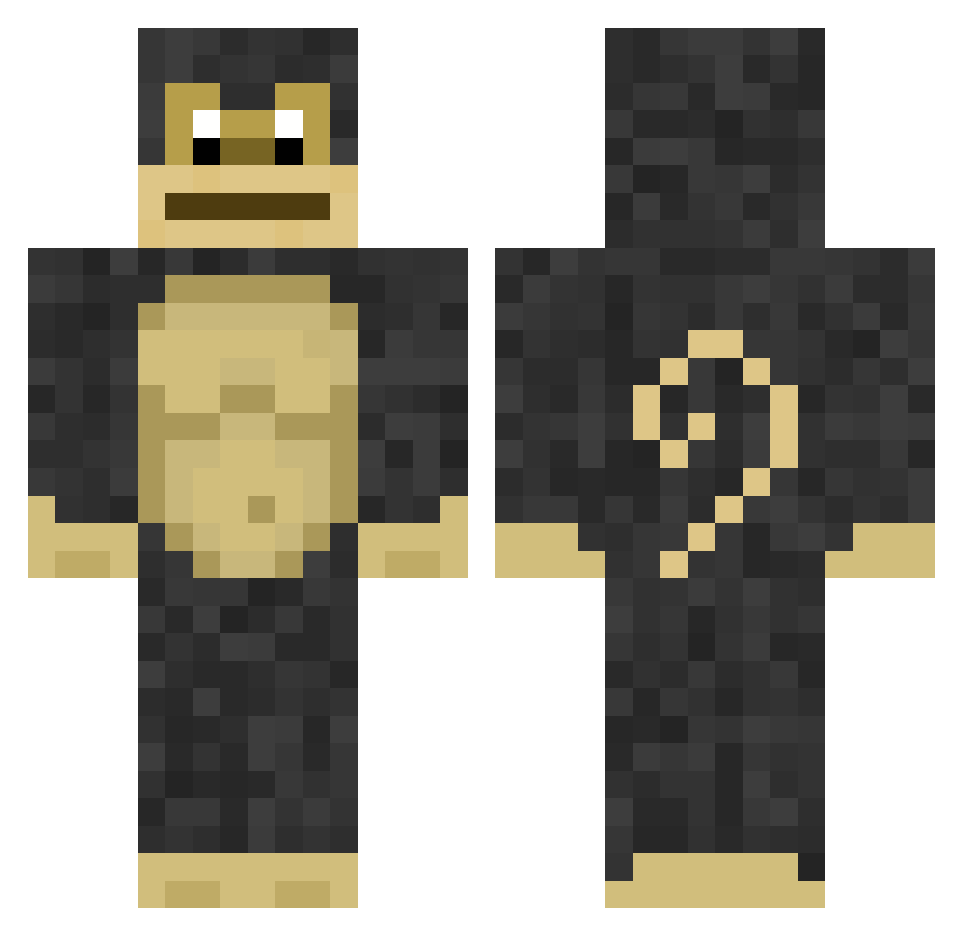 fleabanana Minecraft skin, front and back view