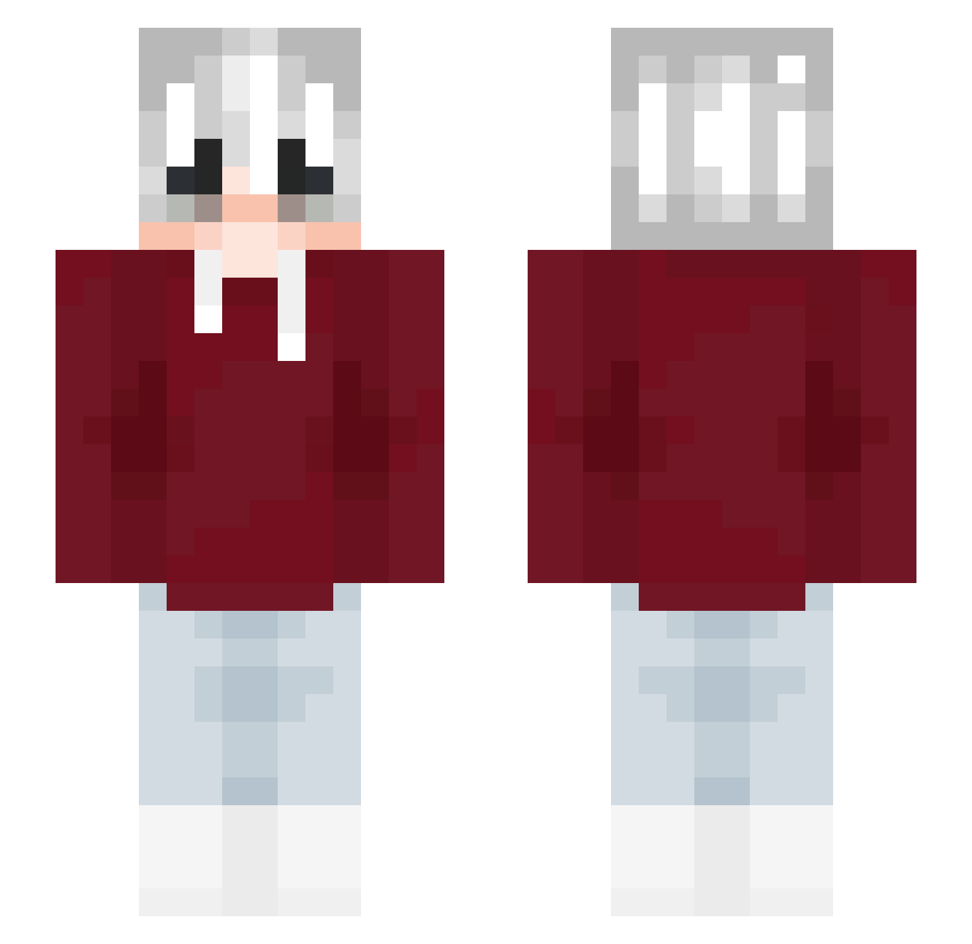 Kerze6263 Minecraft skin, front and back view